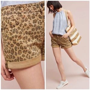 Pilcro for Anthropologie Hyphen Shorts Leopard 29